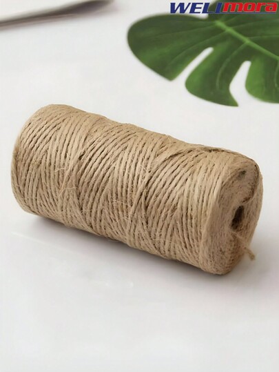 Rollo De Hilo Yute Natural (1mm x 50 G) Cordel Decorativo De Fibra Ecológica Y Resistente Para Jardinería, Embalaje, Manualidades Y Bricolaje - Tejido De Macramé - Cordón Para Envolver Regalos