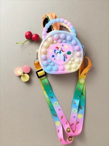Handtasche mit Liebes-Design, Silikon-Umhängetasche, Unicorn Mädchen Geldbörse - Stressabbau, wasserdicht, langanhaltend, kleine Tasche