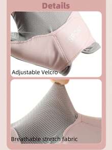 BAMANSHI 1pair Women's Sports Gloves, Half Finger Shock-Absorbing, Durable, Non-Slip, Breathable, Suitable For Fitness, Yoga, Road And Mountain Cycling - Pink - View 3