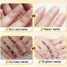 Crema de manos nutritiva con aroma a fresa/plátano/aloe/melocotón/mango, hidratante, suavizante, fragancia frutal, previene las manos agrietadas, crema para el cuidado de las manos - Blanco - Ver 8