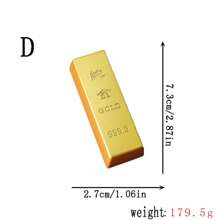 Simulated Gold Bar Solid Brass Decoration Fake Gold Bullion Prop Gold Plated Sample Gold - Gold - View 6