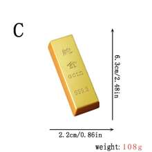 Simulated Gold Bar Solid Brass Decoration Fake Gold Bullion Prop Gold Plated Sample Gold - Gold - View 5