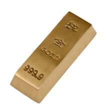 Simulated Gold Bar Solid Brass Decoration Fake Gold Bullion Prop Gold Plated Sample Gold - Gold - View 7