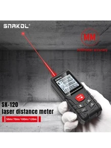 1 Set Snakol Telémetro láser con medidor de distancia de 40m, 50m, 70m, 100m y 120m con buscador de rango digital Trena Roulette Ruler Cinta métrica de medición de distancia - Negro - Ver 1