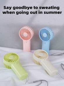 1入手持迷你風扇配搭掛繩，由2節AAA電池供電（電池未包含）