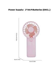 1入手持迷你風扇配搭掛繩，由2節AAA電池供電（電池未包含）