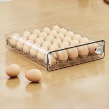 1層/2層，蛋類儲存盒，可堆疊的PET蛋類儲存組，多層蛋托容器，抽屜式蛋類儲存組織架，透明保鮮整理盒，適用於廚房及冰箱使用