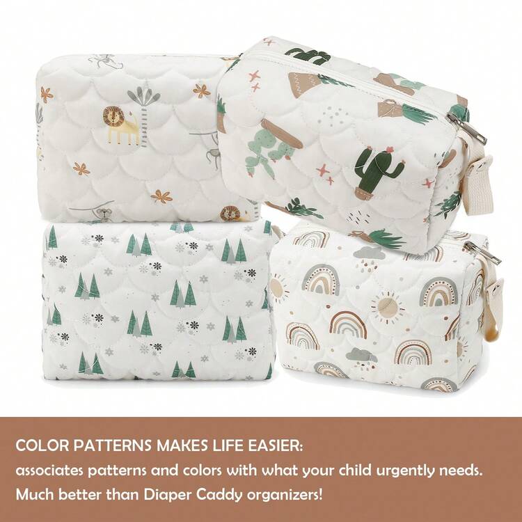 Bolso de pañales: bolsa de almacenamiento conveniente para biberones y suministros de bebé, bolsa de almacenamiento para pañales, bolsa de almacenamiento para bebés, adecuada para viajar y mantenerse organizado. - Multicolor - Añade 6