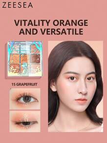 Zeesea 愛麗絲夢想九色眼影盤 - 易於化妝和暈染，持久眼影盤 - 15 Grapefruit - 查看 2