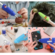 Pistola de Silicon con corta corriente calentador pegamento silicón Eléctrica Manualidades Multifuncional Esculturas - Multicolor - Ver 7