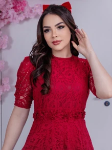 Women Midi Dresses - 紅木色 - 查看 2