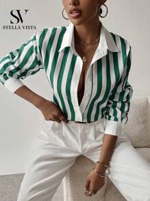 Women Blouses - 綠色 - 查看 4