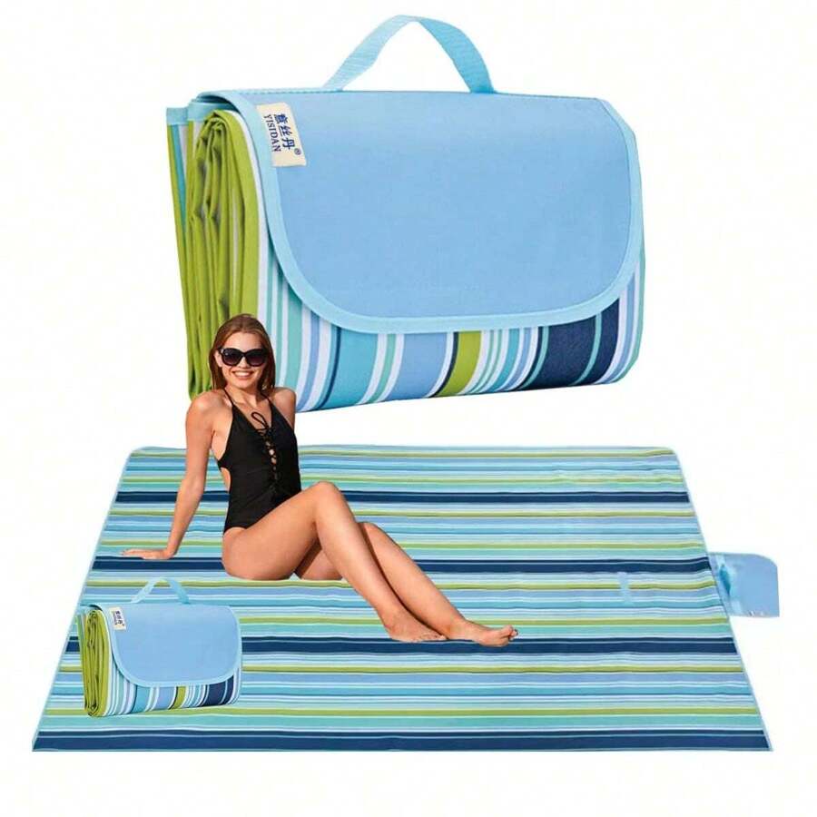 1pc Beach Mat, Outdoor Picnic Blanket, Waterproof & Sandproof Camping Mat, Portable Travel Blanket For Home, Park, Beach, Lawn, Picnic