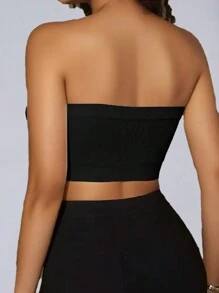 3 piezas/Set Sujetador tubo de unicolor para mujer, Sujetador sin costuras y sin aros, Camiseta interior sin tirantes, cómoda lencería femenina