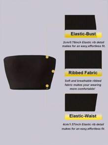 3 piezas/Set Sujetador tubo de unicolor para mujer, Sujetador sin costuras y sin aros, Camiseta interior sin tirantes, cómoda lencería femenina