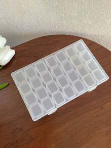 Scatola per l' archiviazione di accessori per unghie, scatola portagioie, scatola in plastica trasparente rimovibile con 28/56 scomparti, scatola per la conservazione di piccole parti, scatola portagioielli antiossidata, scatola organizer da tavolo, vassoio portatile multifunzione a più scomparti, scatola portagioielli in plexiglas trasparente antiossidata per l' organizzazione di gioielli, perline, orecchini, collane, manicure, accessori per il fai-da-te, borsetta, trousse, organizer per il trucco