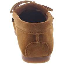 Minnetonka Thunderbird Womens Suede Fringe Moccasins - taupe - View 2
