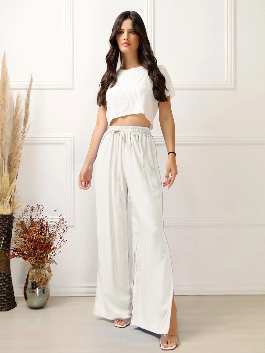 Women Pants - 白色的 - 查看 1