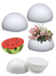 1/2/6 piezas Hemisferio de espuma de poliestireno de 10cm de diámetro, blanco, para manualidades DIY, arreglos florales, decoración de fiesta, Día de San Valentín, regalo