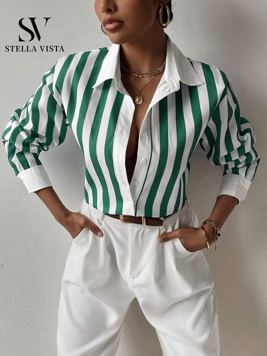 Women Blouses - 綠色 - 查看 1