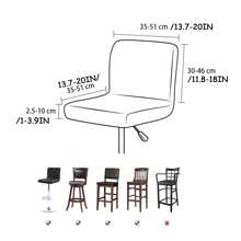 1pc Bar Stool Covers With Backs ,High Chair Cover,Square Barstool Seat Covers,Swivel Chair Covers Slipcovers - Multicolor - View 3