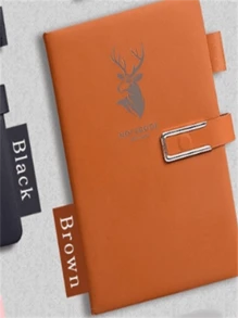 360页优质皮革A5笔记本：居家、办公、学习两相宜！（均码，黑色） - 黑色 - 查看 5