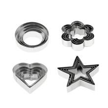 5pcs/20pcs Stainless Steel Biscuit Molds In A Suction Card Packaging, Assorted Shapes (Heart, Star, Circle, Flower), Suitable For Making Biscuits, Pastries, Fruits And Vegetables - Silver - View 12
