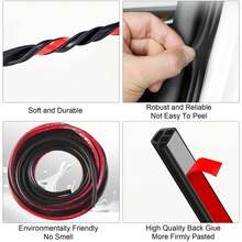 Car Door Seal Strip, Car Rain Guard Strip Double-Layer L-Shaped Universal Adhesive Soundproof Weatherstrip For Car Door Rear Baffle - one-size - View 2