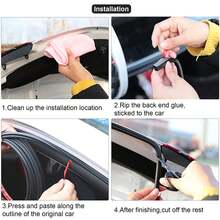 Car Door Seal Strip, Car Rain Guard Strip Double-Layer L-Shaped Universal Adhesive Soundproof Weatherstrip For Car Door Rear Baffle - one-size - View 6