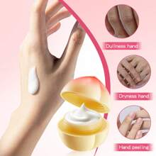 Crema de manos nutritiva con aroma a fresa/plátano/aloe/melocotón/mango, hidratante, suavizante, fragancia frutal, previene las manos agrietadas, crema para el cuidado de las manos - Blanco - Ver 3