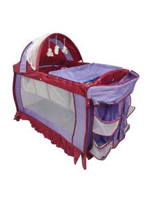 Cuna Corral para Bebe Plegable,Cambiador,Organizador - Lila Púrpura - Ver 1