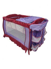 Cuna Corral para Bebe Plegable,Cambiador,Organizador - Lila Púrpura - Ver 3