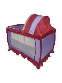Cuna Corral para Bebe Plegable,Cambiador,Organizador - Lila Púrpura - Ver 6