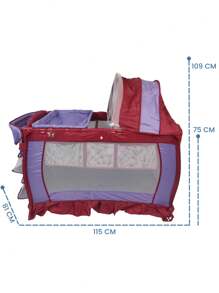 Cuna Corral para Bebe Plegable,Cambiador,Organizador - Lila Púrpura - Ver 5