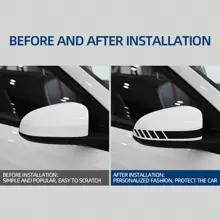 2 Peças Adesivo PET Universal para Decoração de Espelho Retrovisor de Estilo de Carro, Faixa de Decalque de Espelho Retrovisor de Adorno de Acessórios para Carro