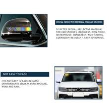 2 Peças Adesivo PET Universal para Decoração de Espelho Retrovisor de Estilo de Carro, Faixa de Decalque de Espelho Retrovisor de Adorno de Acessórios para Carro
