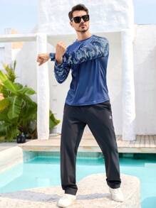 RODEEL Long Sleeve Shirts Men UPF 50+ Sun UV Protection Lightweight Quick Dry Moisture Wicking Breathable Cooling Athletic Activewear For Outdoor Hiking Camping Running Biking Fishing Boating Construction Landscaping Sport Gym Workout, Holiday Gift - 藏蓝色 - 查看 5