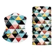 防晒抗紫外线 1 件装男女魔术头巾防晒面罩高弹力防晒钓鱼头巾骑行面罩滑雪面罩,适合骑自行车、骑摩托车和滑雪 - 彩色 - 查看 16