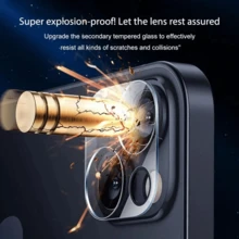 5入組完全覆蓋鏡頭保護玻璃，適用於iPhone 14 13 11 12 15 Pro Max背部相機鋼化玻璃膜，適用於iPhone 15 14 Plus 12 13 Mini - 無色 - 查看 4