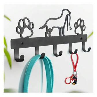 1pc Pet Dog Hanger Coat Key Leash Wrought Iron Metal Claw Wall Shelf Bracket Storage Rack, Towel Rack, Storage Rack, Storage Rack For Bedroom, Living Room, Nail Holder Key, Floating Shelf, Organizer, Christmas, Christmas Decorations, Hooks, Door Hanger, Bedroom, Hanger, Wall Hanger, Wall Hook, Key Holder, Key Holder Wall, Key Hanger