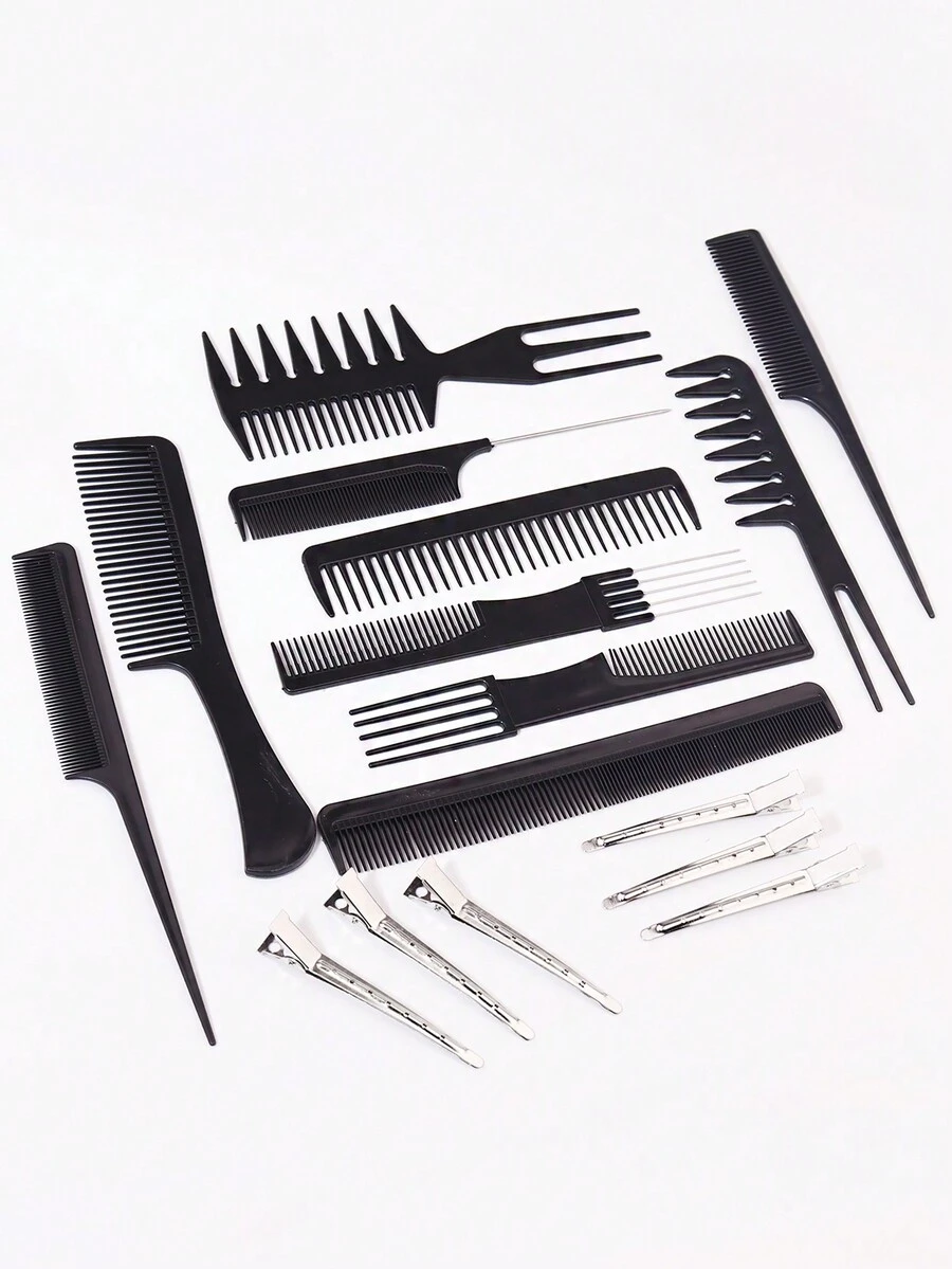 10 Piece Barber Stylist Comb Set With 6 Pieces Duck Money Clip Barber ...