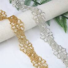 1 Miếng Hạt Thêu Hoa ren DIY Ren Ruy băng Ly Hạt Quần áo Phụ kiện Trang phục Đồ trang trí - Nhiều màu - Xem 1