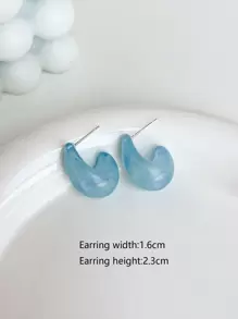 1 đôi Bông tai Hoop hình giọt nước kiểu dáng đơn giản hợp thời trang - Hoa tai - Xem 24