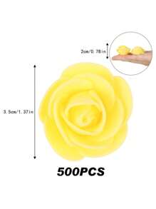 500pcs Artificial Rose Flower Heads,Green Purple Red Mini Foam Rose Bulk Fake Flower For DIY Crafts Wedding Bouquets Baby Shower Centerpieces Floral Arrangements Tables Home Decorations For Wedding Decoration, Valentine'S Day Decor, Birthday Decor, Anniversary Decor, Holiday Decor, Graduation Decoration, Party Decor Supplies - Màu vàng - Xem 4