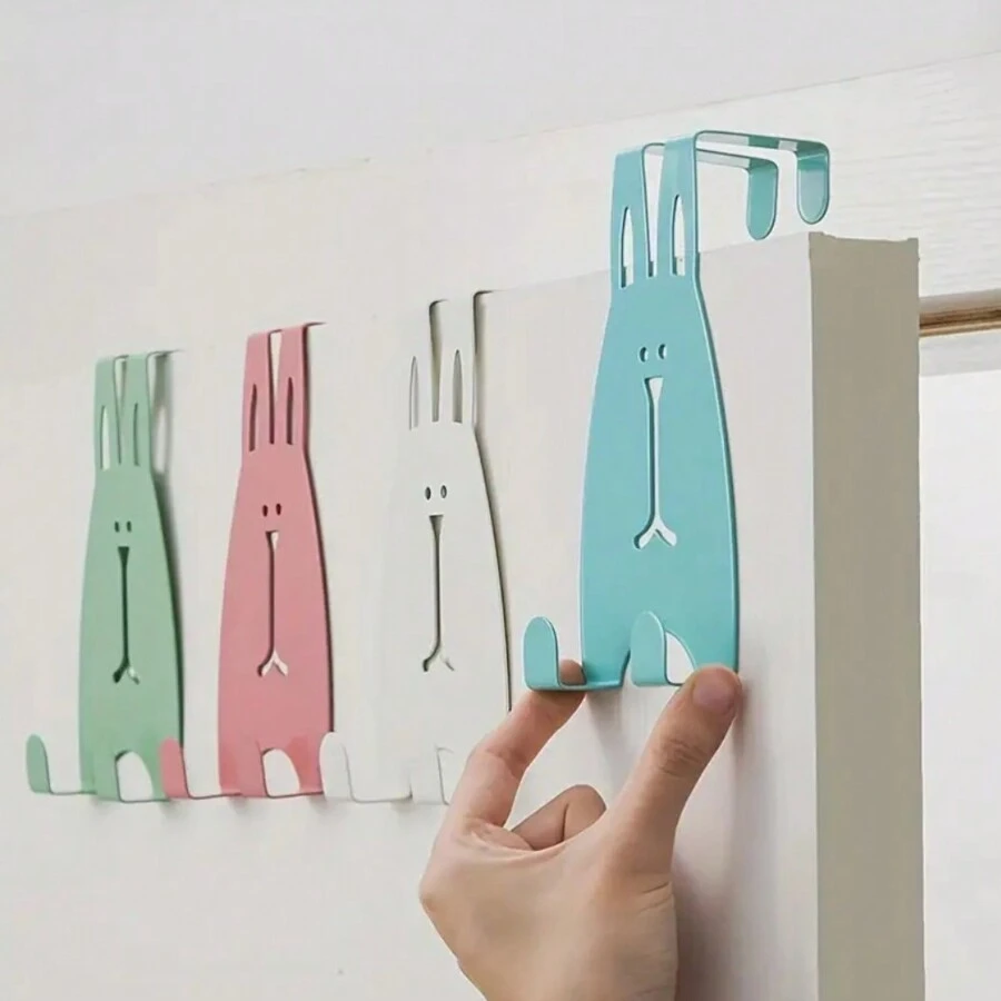 兔子造型門背掛鉤，衣架掛勾可挂衣服