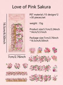 30 CÁI Chủ Đề Vườn Lãng Mạn Trang Viên Hoa Và Cây Thiết Kế DIY Handmade Nhật Ký Nhãn Dán Trang Trí Hoa Dream Series Nhãn Dán Chống Thấm Nước PET Thích Hợp Cho Sổ Lưu Niệm Làm Thiệp Nhật Ký Học Sinh Giáo Viên Cắt Dán Đồ Dùng Nghệ Thuật - Nhiều màu - Xem 14