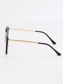 Nouvelle monture de lunettes style œil de chat européen et américain pour femmes, lunettes mode et uniques pour la rue. Accessoires de lunettes à verres plano pour femmes - Noir - Voir 5