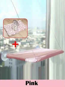 1 pieza Hamaca para gatos Cama colgante para mascotas Cama de ventana para gatos y perros pequeños Asiento de ventana soleado con manta Capacidad de soporte de 5kg Accesorios para mascotas - Multicolor - Ver 25