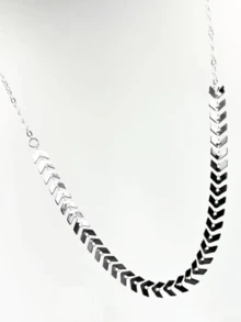 Colar Choker feminina Folheado Banhada a Prata 925 1 unidade Tipo Escama de Peixe