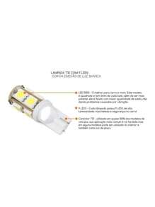 Par Lâmpada Pingo T10 9 Leds Farolete Lanterna Teto Placa - Branco - Visão 5